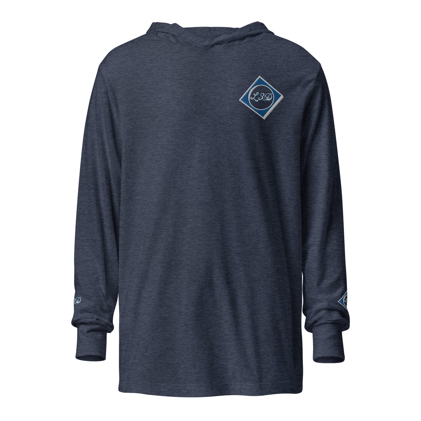 L3D Embroidered Hooded long-sleeve tee