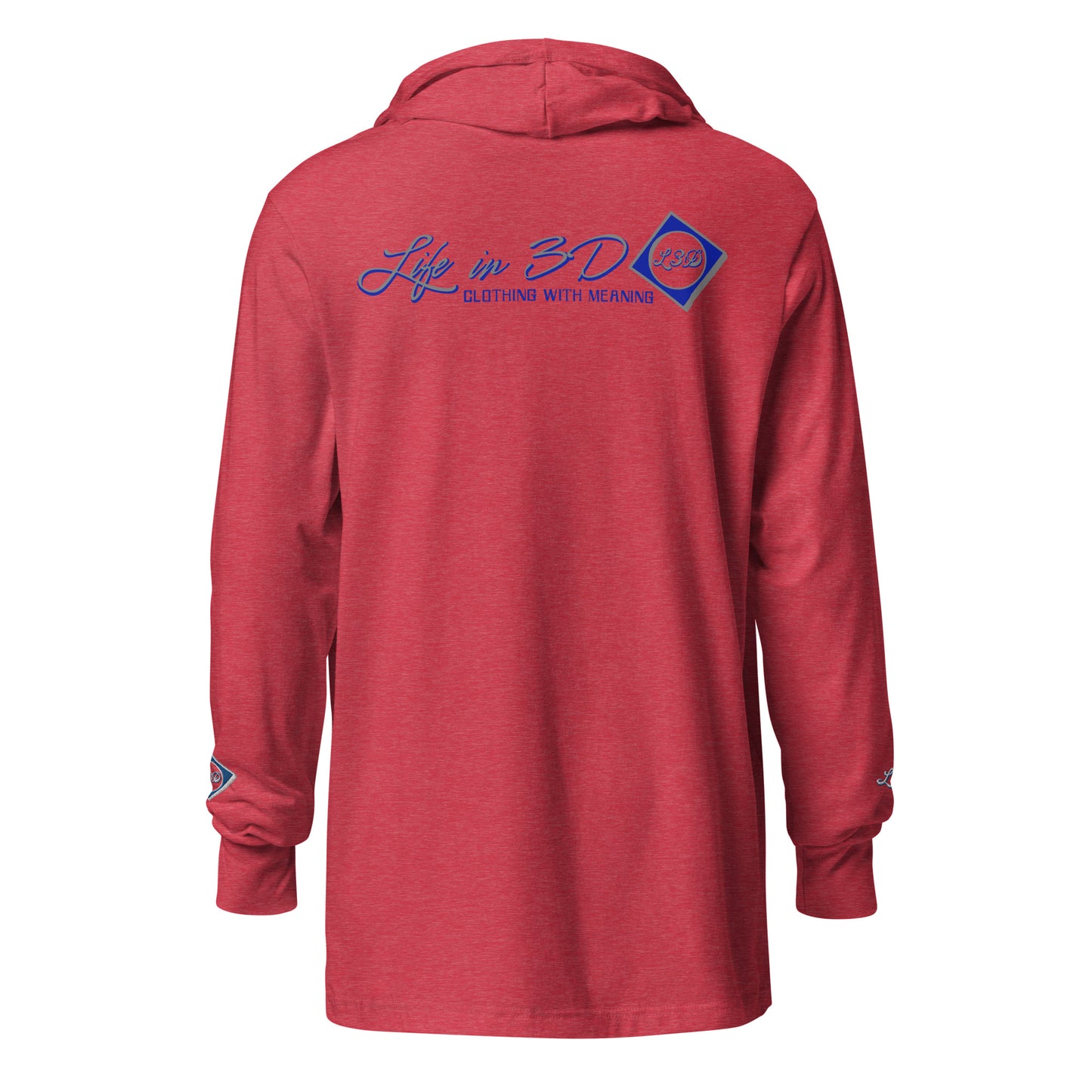 L3D Embroidered Hooded long-sleeve tee