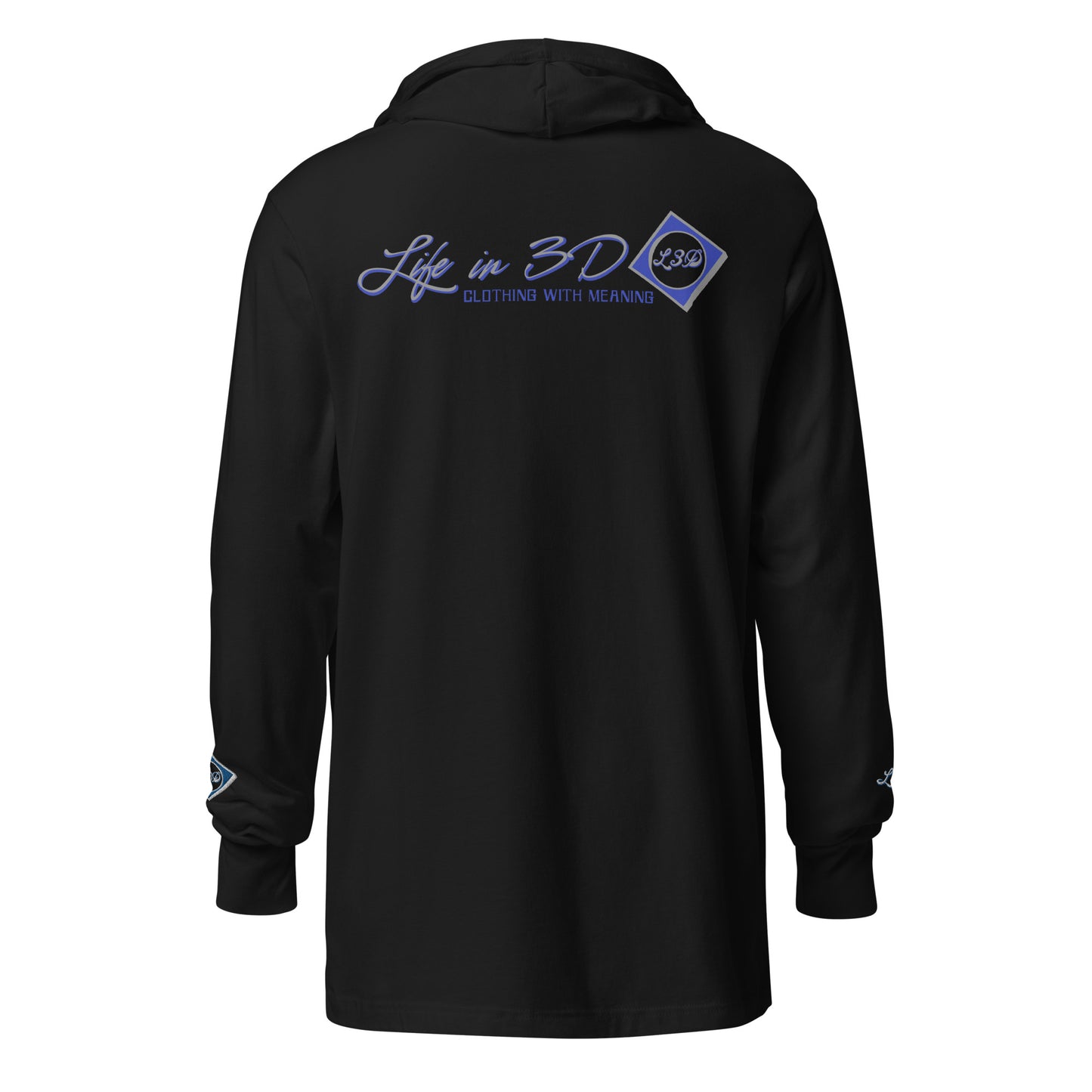 L3D Embroidered Hooded long-sleeve tee