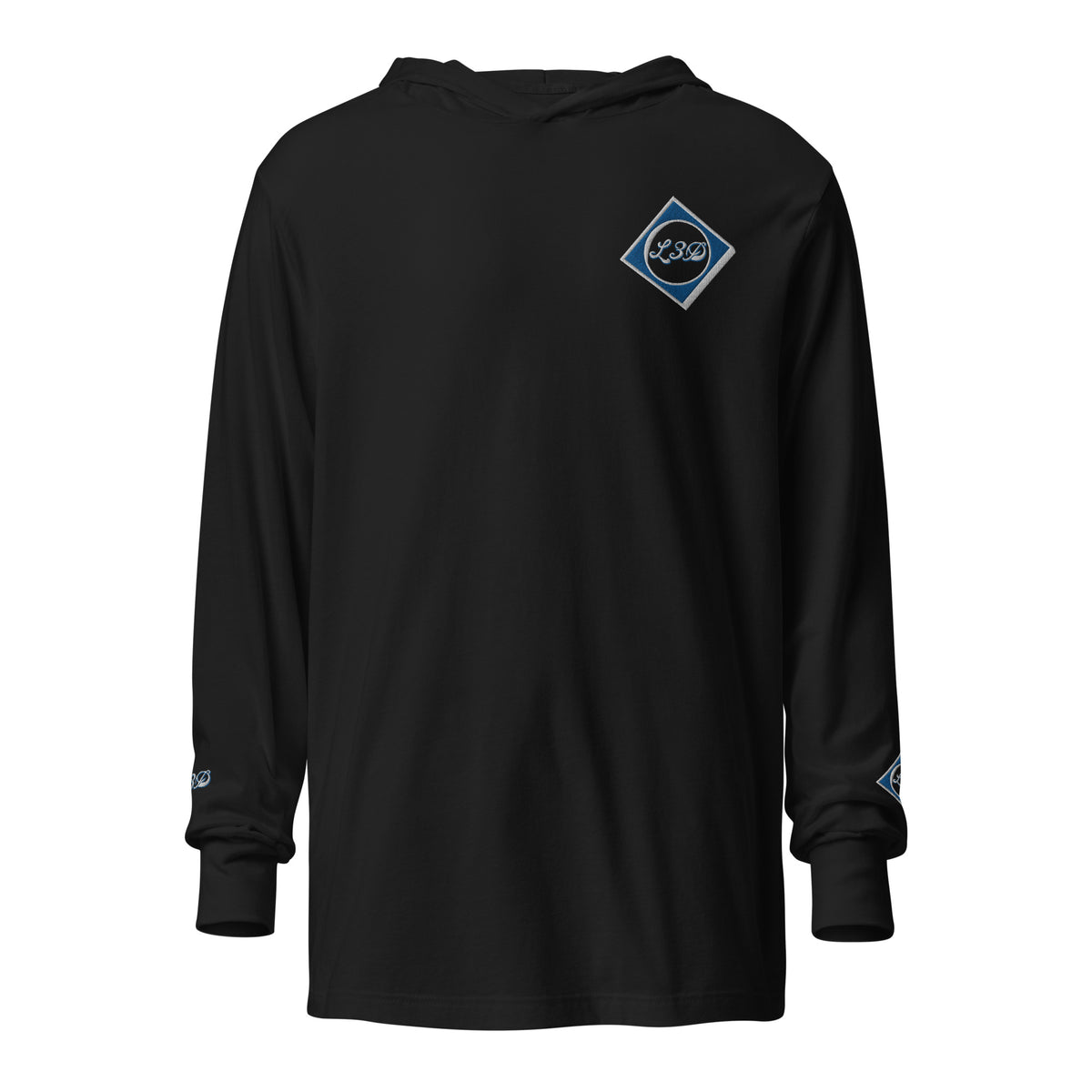 L3D Embroidered Hooded long-sleeve tee