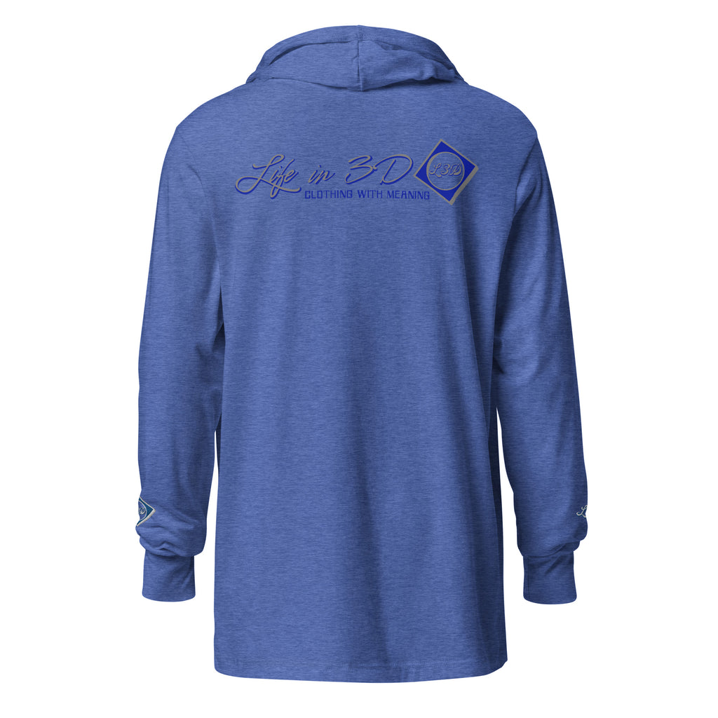 L3D Embroidered Hooded long-sleeve tee